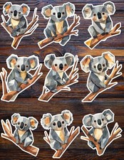 Geometric Koala Die Cut Vinyl Stickers Set Scrapbooking Laptop Waterbottle