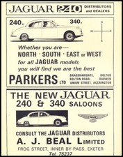 1967 Jaguar 240 340 UK Vintage Advertisement Print Art Car Ad D134
