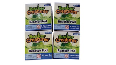 Learning Resouces Beaker Creatures Reactor Pod. 3 Piece Set Series 1. Lot Of 4!