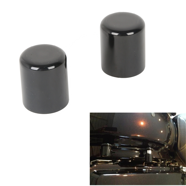 2x Black Docking Hardware Point Cover Kit for Harley Classic EFI FLHTCI