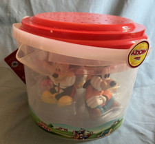 7 Pc Set Disney Mickey Mouse and Friends Bath Set with Bucket and Strainer Top