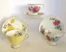 Three Royal Standard Tea Cups and Saucers