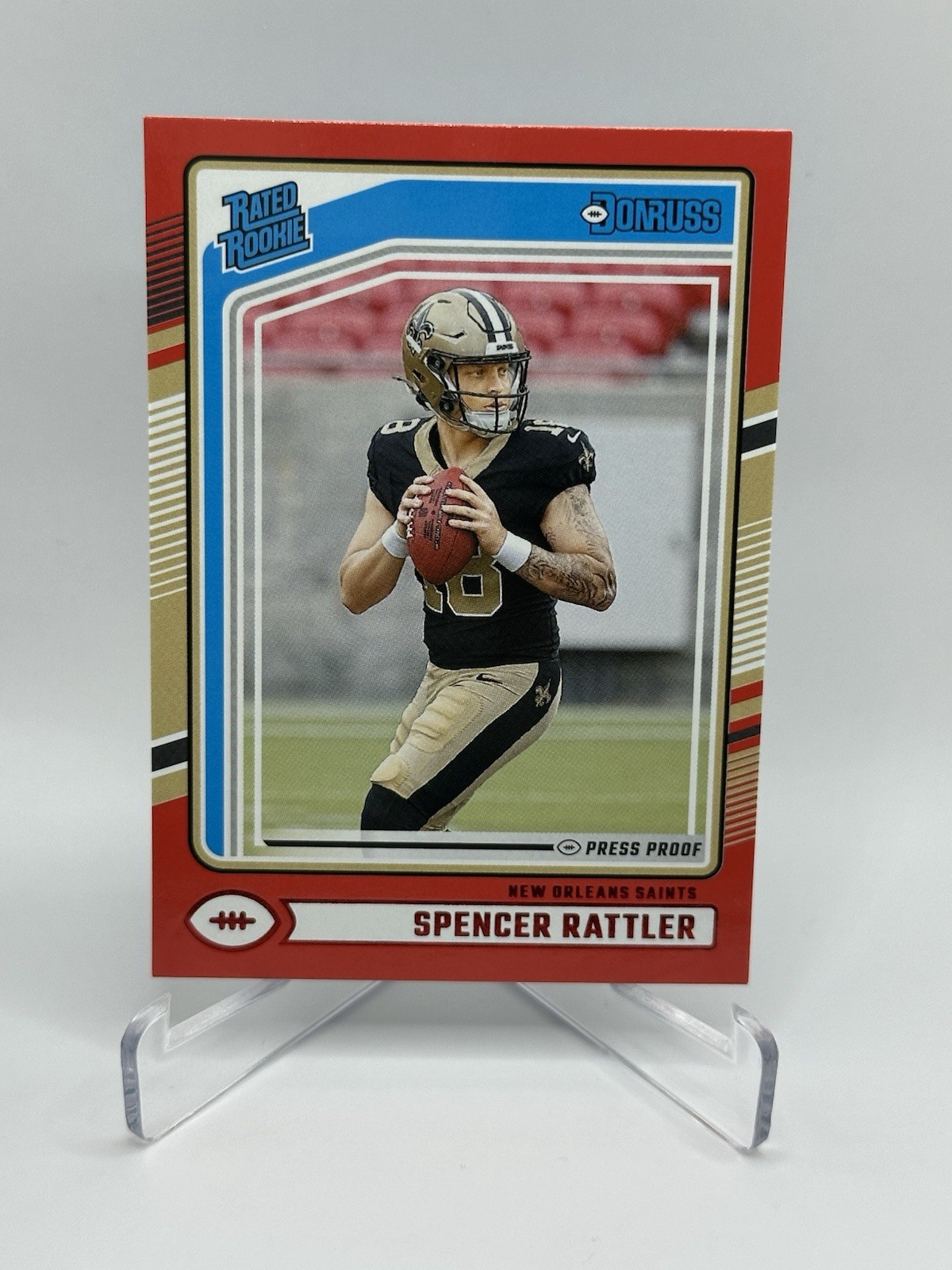 2024 Panini Donruss - Rated Rookie Spencer Rattler #359 Press Proof Red (RC)