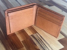 Polo Ralph Lauren Light Brown Leather Billfold Wallet Pony , No Stretching