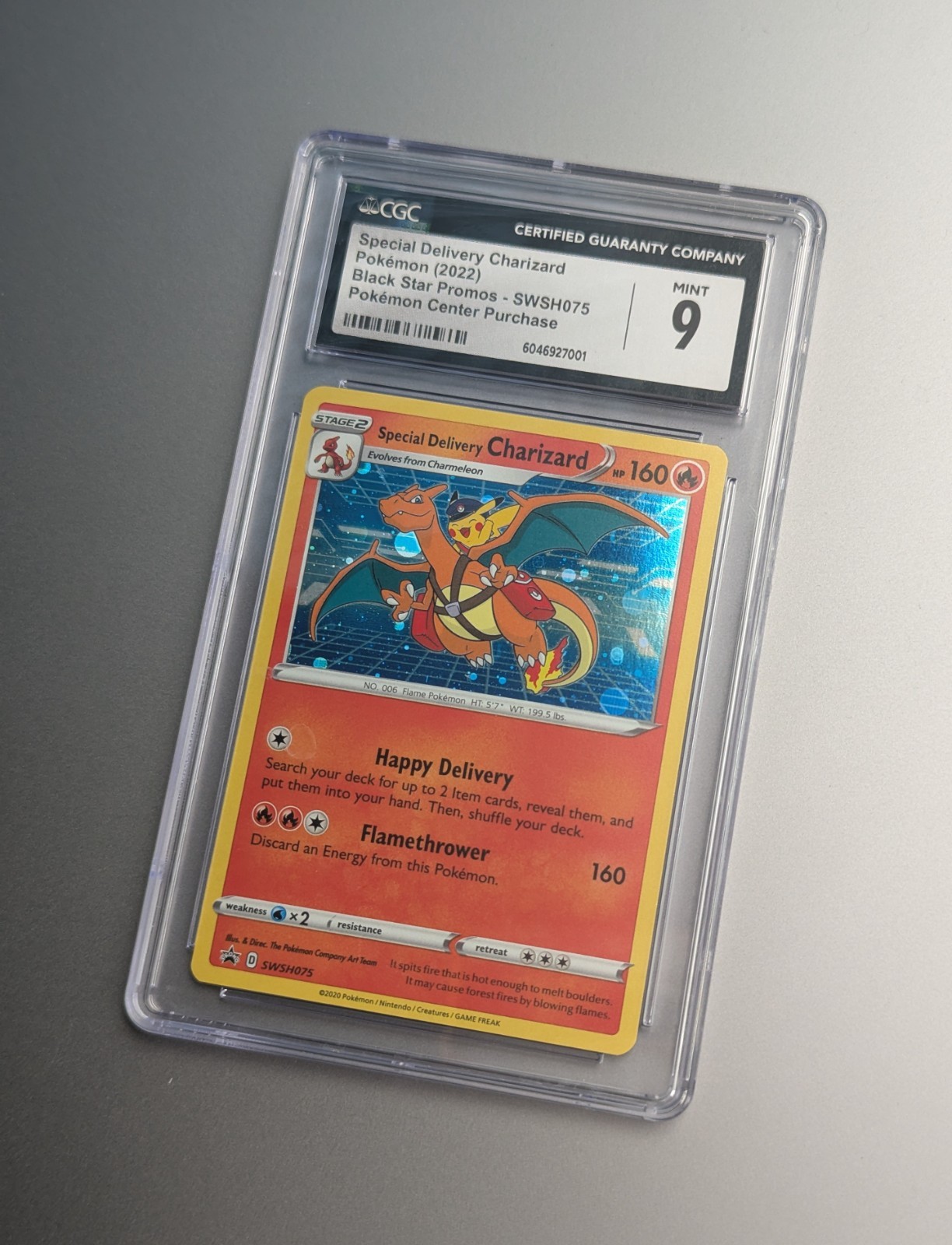 CGC 9 MINT Special Delivery Charizard SWSH075 HOLO PROMO Pokemon CENTER Card