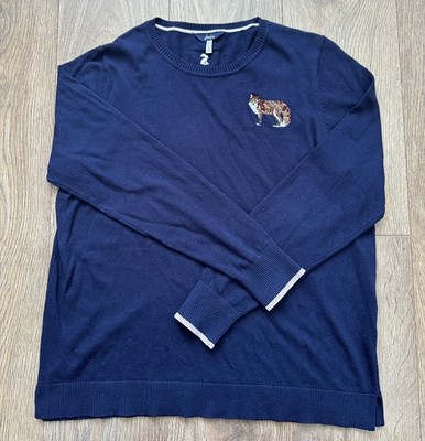 Joules Tina Strickpullover Intarsien Rundhals - Navy Fox - UK 16 