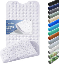 Non Slip Bathtub Mat 40 X 16 Inch, Extra Long Shower Mat with Drain