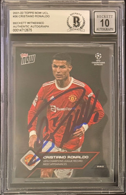 2021-22 Topps NOW UCL Signed Cristiano Ronaldo #36 Beckett BAS