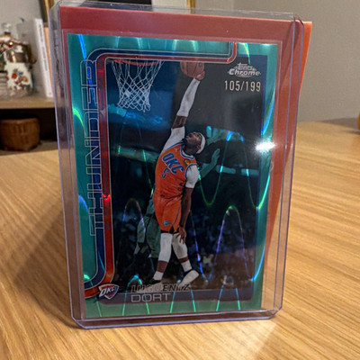 Topps Chrome Update 2025-26 Lou Dort #127 OKC Aqua Raywave /199