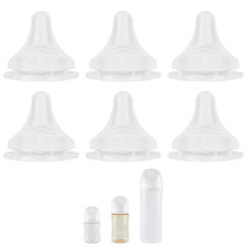 Silicone Nipple for Pigeon Baby Bottle, Size S, Slow Flow, 1M , 6 Count