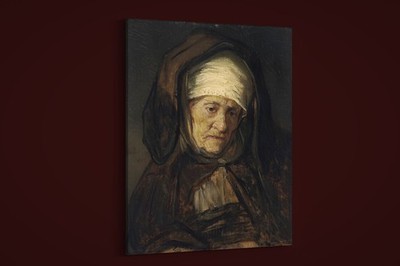 Rembrandt - Head of an Aged Woman - Art Print on Paper or Canvas