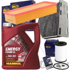 INSPEKTIONSPAKET FILTERSET+MANNOL 5W30 ÖL für VW TIGUAN 5N CADDY 4 AUDI Q3 8U