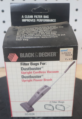 Nice New / NOS Black & Decker Dustbuster & Xl Power Brush Filter Bags x2 93-024