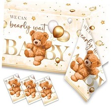 Bear Baby Shower Decorations for Boy-3Pcs Brown Bear Theme Plastic Teddy Bear