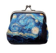 Lovely Abstract Pattern Coin Purse- Mini Blue Clasp Pouch Wallet Key Bags Mon...