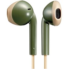 JVC Vintage Wired Earbuds with Microphone NIB Sealed Khaki and Beige
