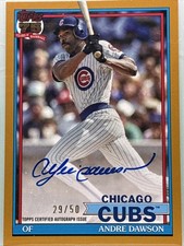 2026 Topps Series 1 - 1991 Topps Baseball Autographs Andre Dawson Gold /50 (AU)