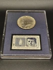 Rare 1964 Kennedy Half Dollar With Stamp from the Kennedy Memorial