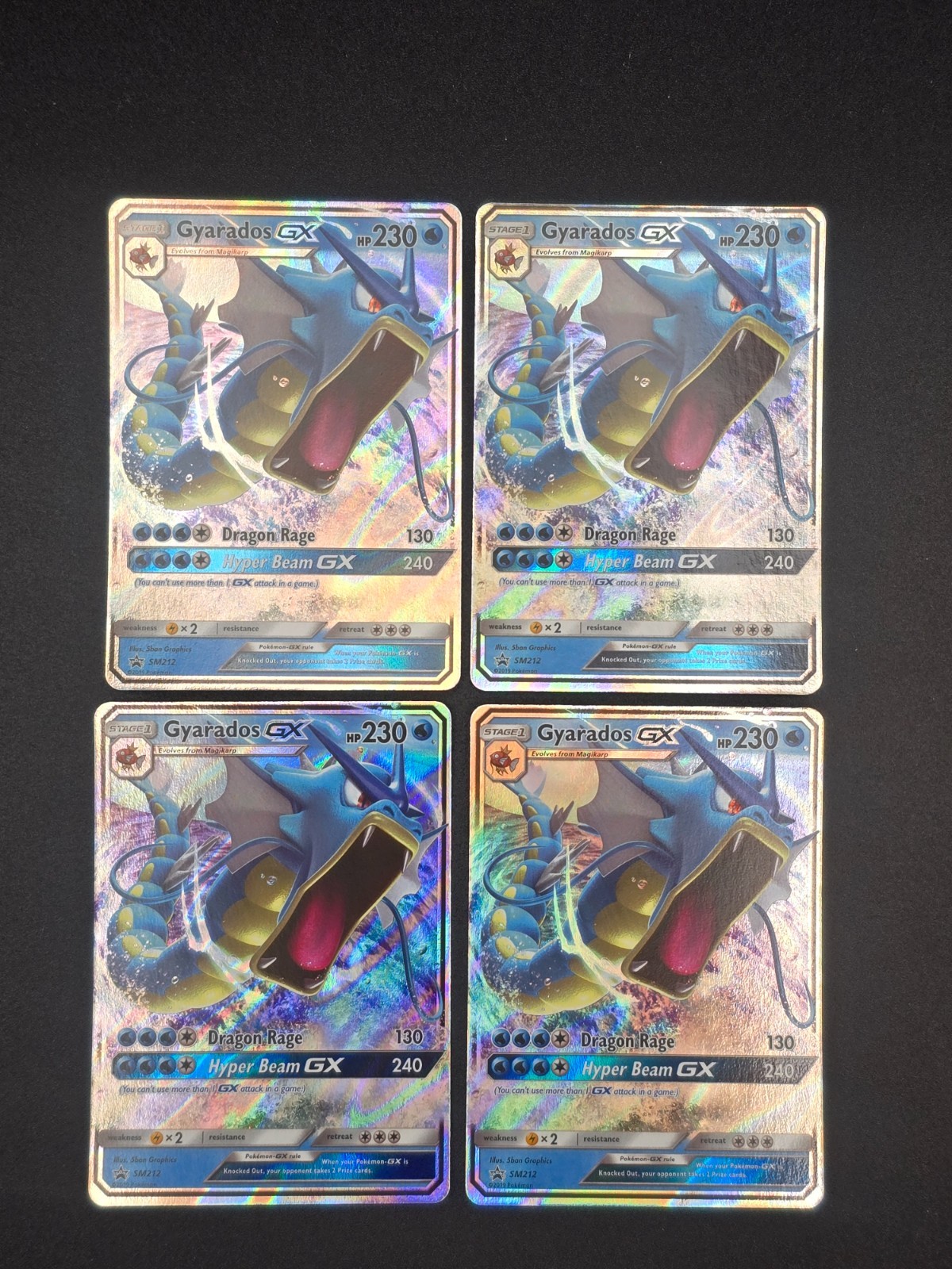 (4) 2019 Pokemon Sun & Moon Black Star Promo Hidden Fates Tin Gyrados Gx #SM212