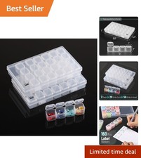 Transparent 28 Grid Bead Boxes - 2 Pack for Diamond Painting  Jewelry Storage