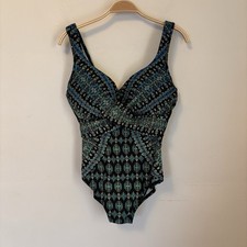 Miraclesuit Danube Escape Criss Cross Green Underwire One Piece Swimsuit 12