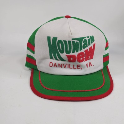 Vintage Mountain Dew 3 Stripe Trucker Full Foam Snapback Hat Danville VA USA