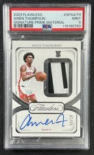 AMEN THOMPSON PSA 9 2023 PANINI FLAWLESS SIGNATURE PRIME PATCH RC AUTO RPA 9/18
