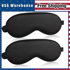 Silk Sleep Mask 2 Pack Blackout Eye Masks Adjustable Strap Soft Blindfolds