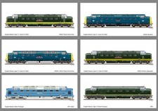 Pack of 6 BR Class 55 'Deltic' and Prototypes Loco Cards