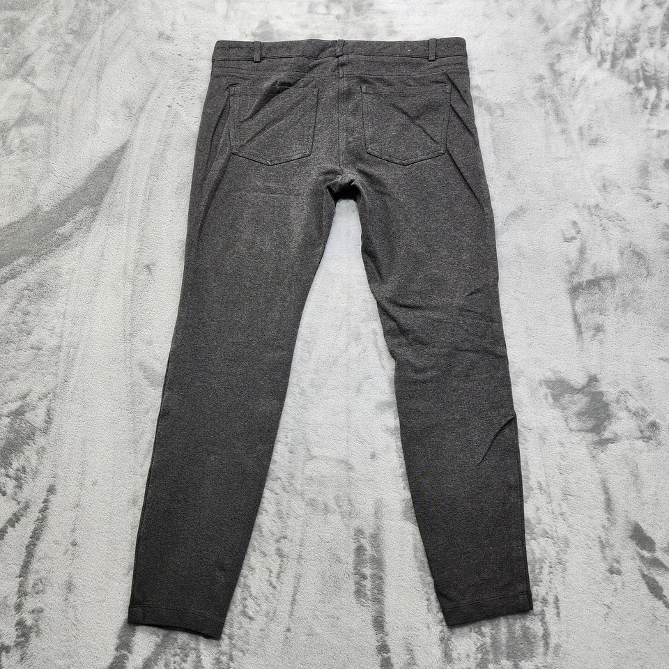 Pantalones Joe Fresh para mujer 10 grises tiro medio elástico ponte tejido pierna ajustada informales Foto 3 de 4