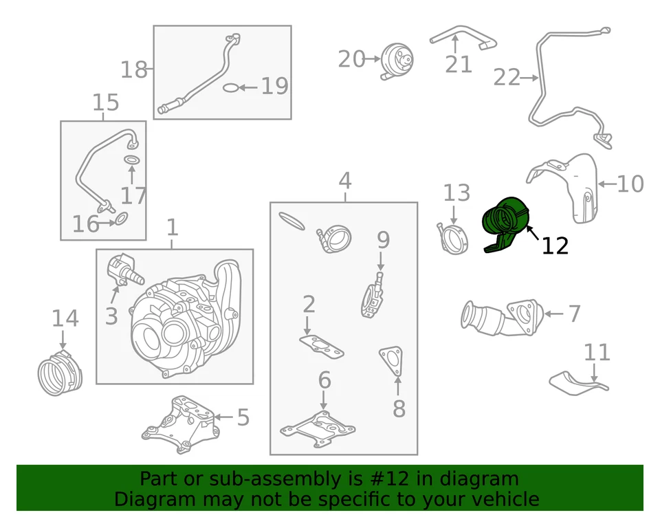 Tubo de salida turbocompresor original Ford FC3Z-6N646-C Foto 4 de 4