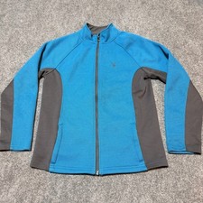 Spyder Jacket Boys Large Blue Fleece Mock Neck Full Zip Pockets Coat Youth Kid