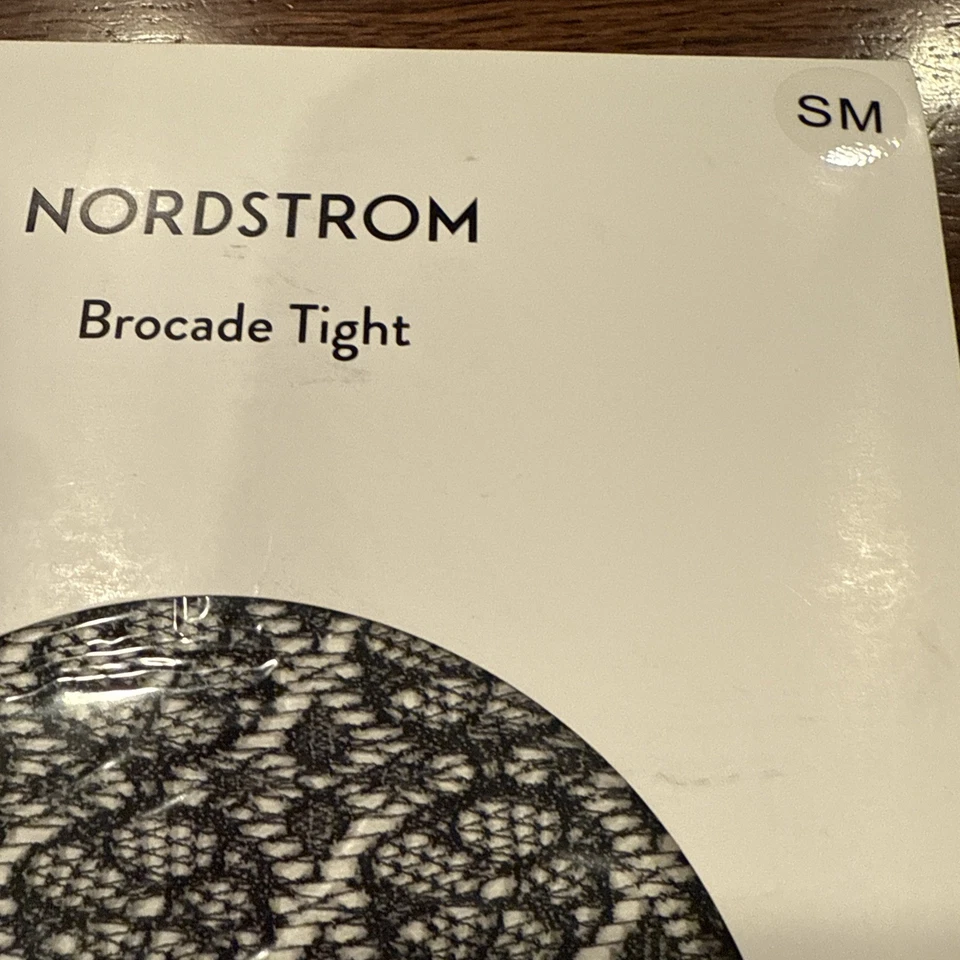 Pantimedias Nordstrom Brocado Encaje Medias Negras Talla S/M Foto 3 de 4