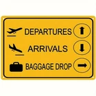 Vintage Airport Directional Plaque,Tin Metal Signs Home Décor 8x12 Wall Hanging