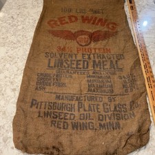Vintage Red Wing Solvent Extracted Linseed Oil Meal Burlap Bag Red Wing, MN