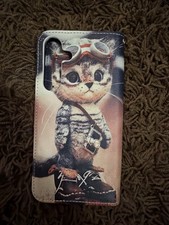 Cute Cat Card Leather Wallet Case Bag Flip Stand Cover For iPhone Samsung Huawei