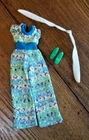 Vintage Barbie Jumpsuit #9618 & RARE  White Scarf + Green Shoes VGC