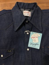 Wrangler True Vintage Western Shirt Denim Mens Pearl Snap 60's DEADSTOCK w TAG