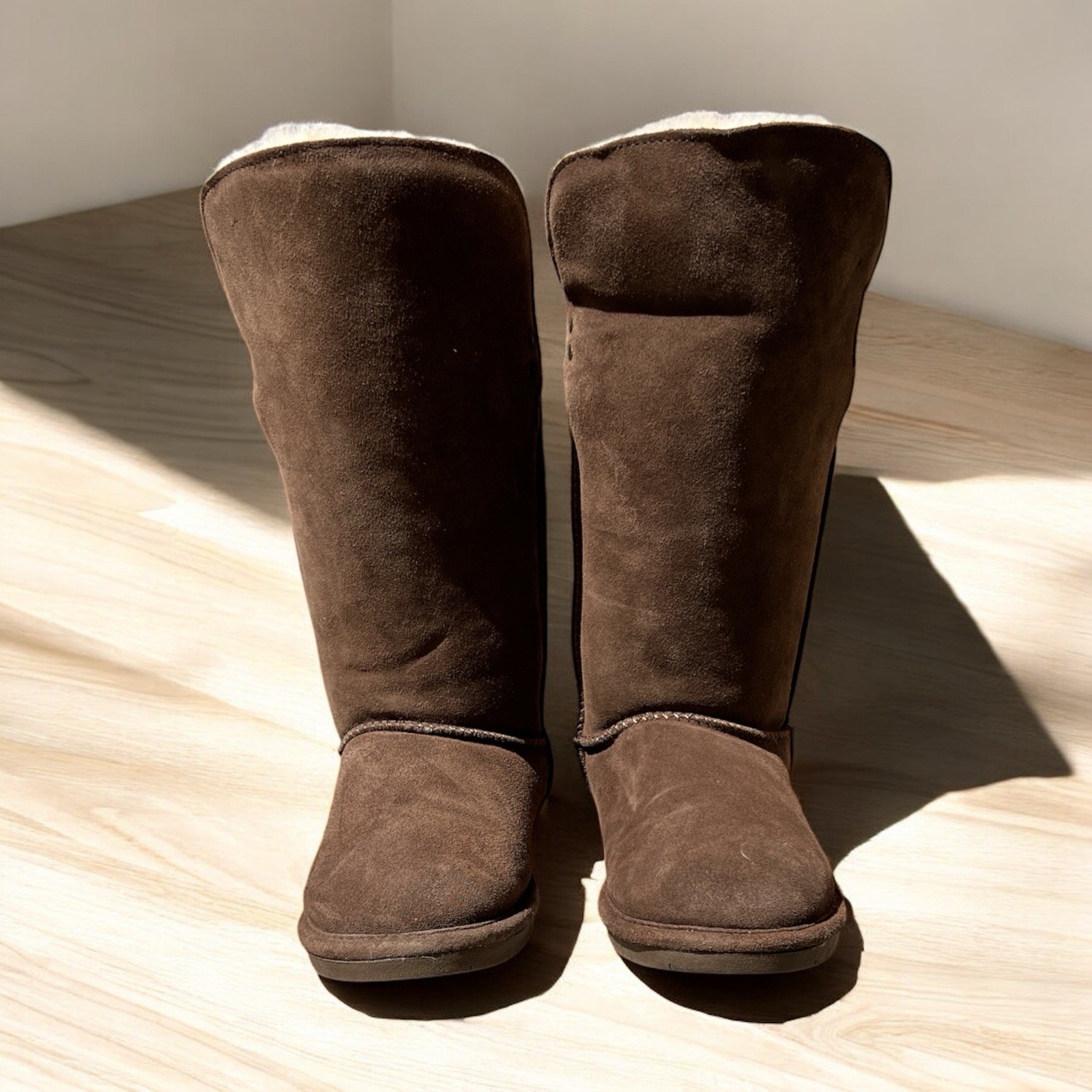 BEARPAW Women's Size 8 Brown Suede Winter Snow Boots-image