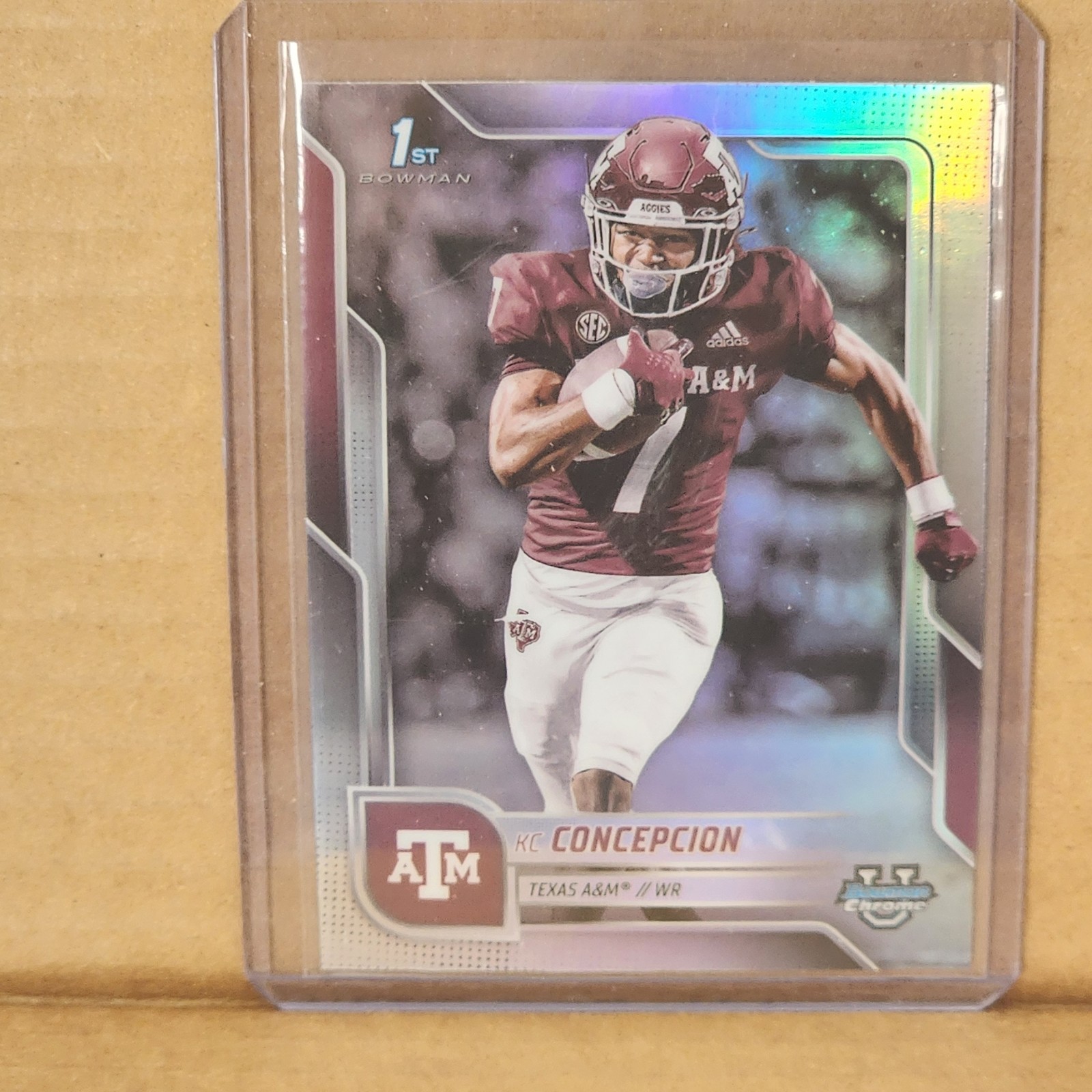 KC Concepcion 2025 Bowman Univ Chrome 1st Bowman Refractor Card Texas A&M