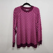 Future Collective Gabriella Karefa Johnson Check Knit Sweater Pink Crewneck XL