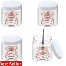 4 Pcs Paint Brush Cleaner, Clear Paint Brush Washer Cup With Rose Gold Metal ...