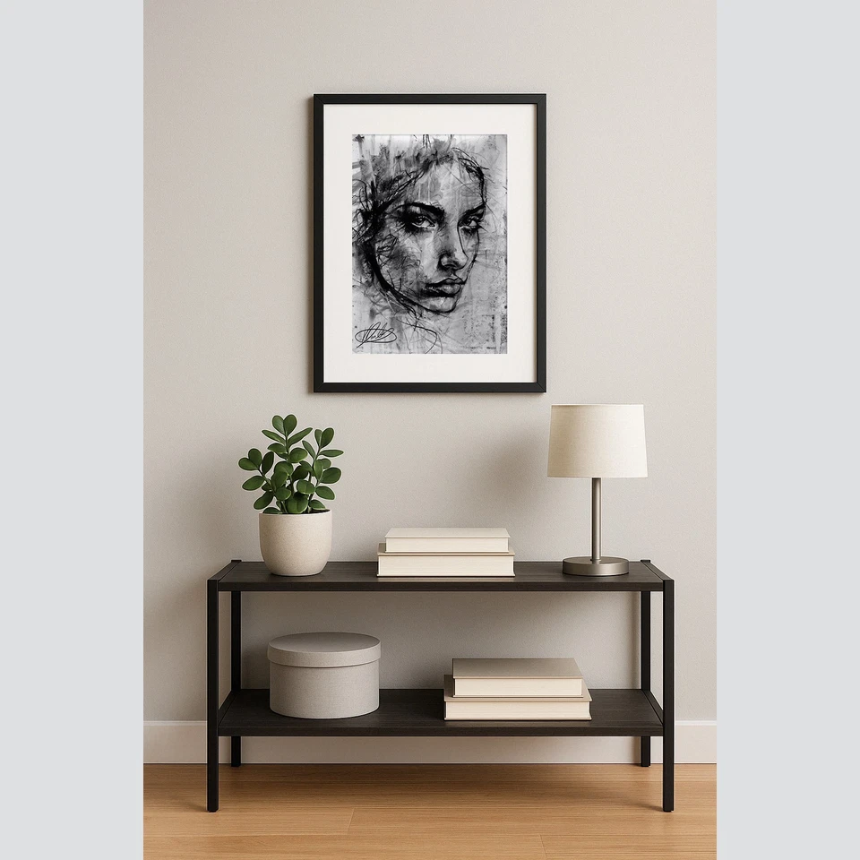 Arte Urbano Retrato Carbón Sobre Papel Expresivo FIRMADO ORIGINAL por Vin Dantes Foto 2 de 4