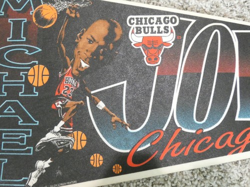 1990's - MICHAEL JORDAN - Chicago BULLS - Wincraft - 12x30 - Original PENNANT - Picture 3 of 6