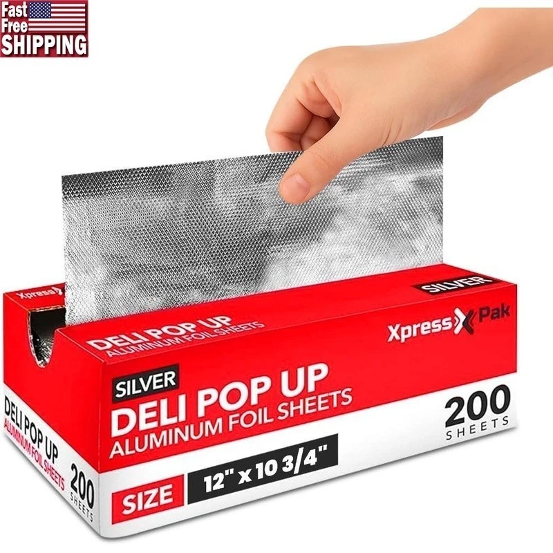 Pre-Cut Aluminum Foil Sheets 200 Count Versatile Cooking Grilling Baking Wrap US