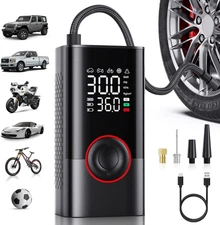 Tire Inflator Portable Air Compressor - Portable Cordless Mini Air Pump with Dig