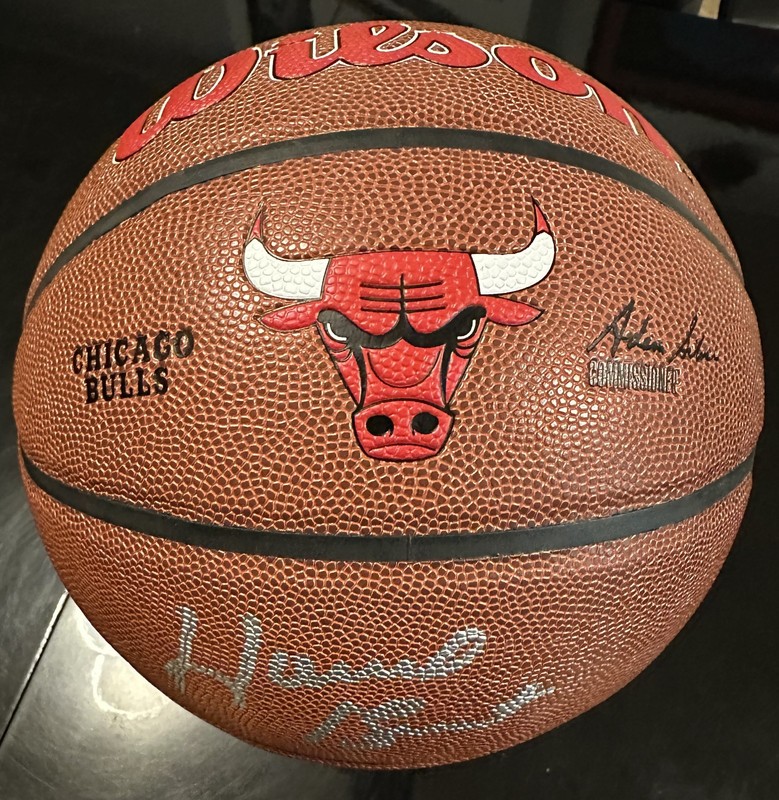 Horace Grant signed Chicago Bulls logo NBA Basketball Schwartz COA