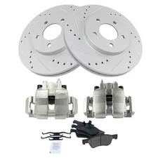 Front Ceramic Pads Performance Rotors & Calipers Kit for Ford Mazda Mercury