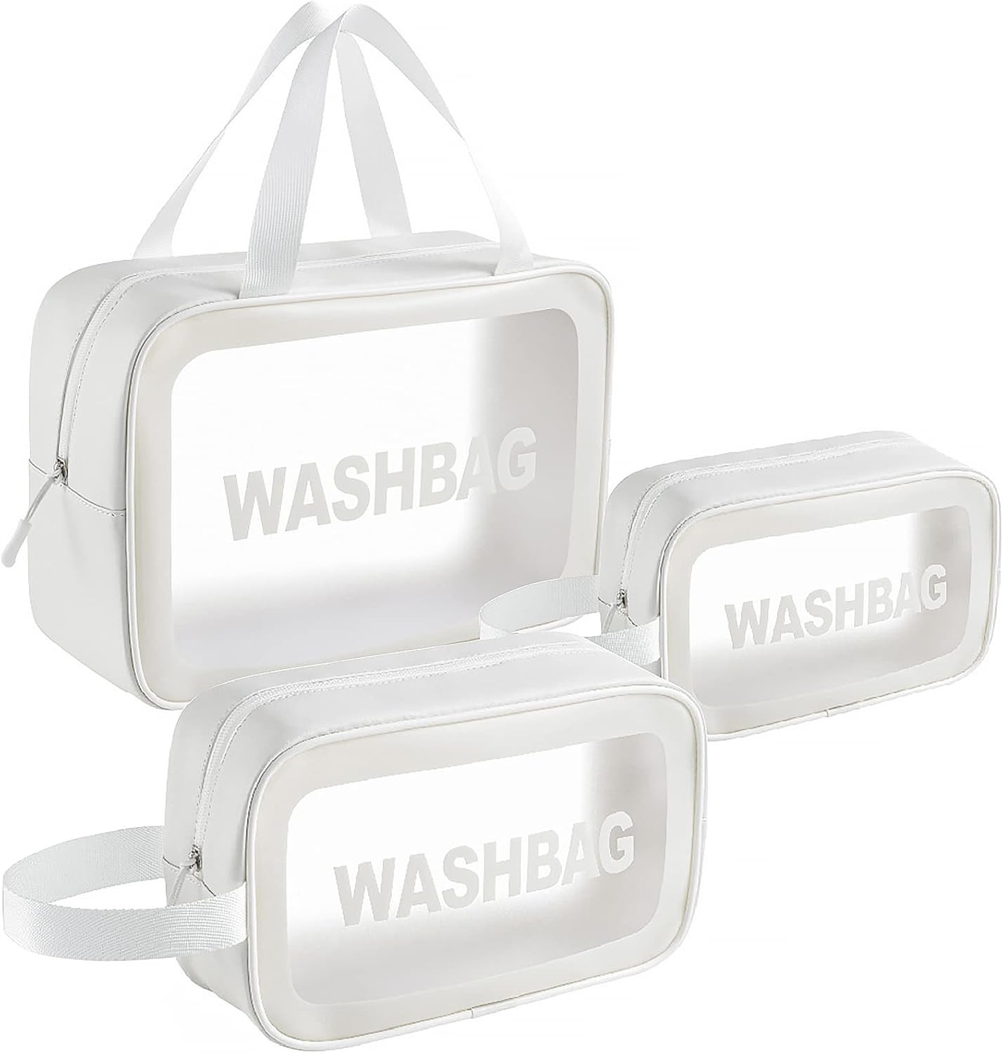 Trousse de toilette transparente femme lot de 3 pour voyage et maquillage