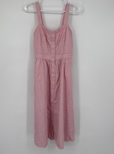 Madewell Pink Fleur Bow Back Midi Sundress Fit & Flare Beach Coquette Womens 2